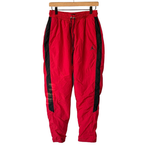Jordan Red Nylon Track Pants Jumpman Logo Athletic Windbreaker Joggers Size M